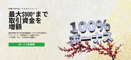 早春100％ボーナスキャンペーン